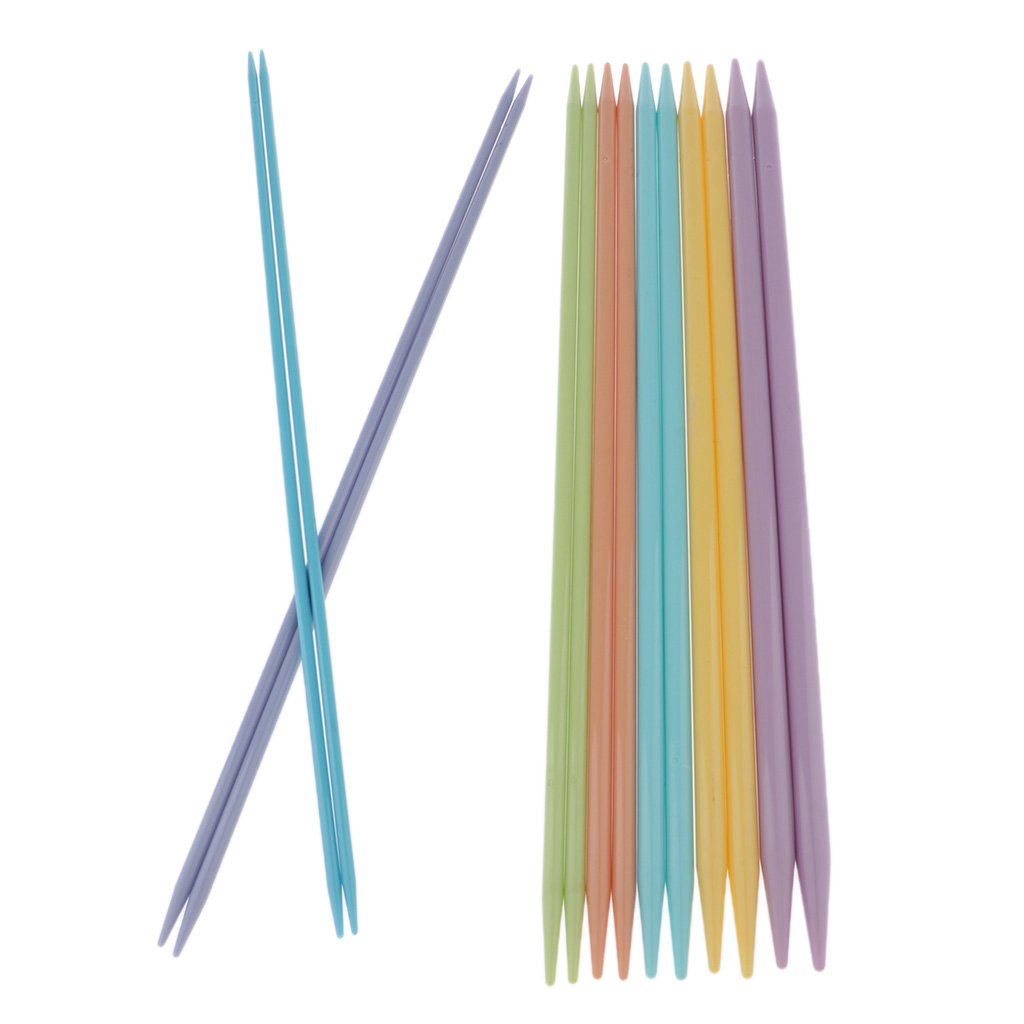7 Pairs Double Pointed Plastic Knitting Needles Set, 35 cm Long for Sweater
