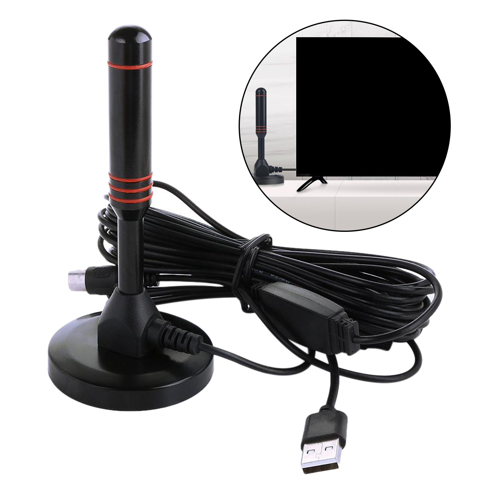 Long 200 Miles Range TV Antenna with Amplifier ATSC/DMB-T/ISDB-T for Tuner VHF/UHF Local Channels