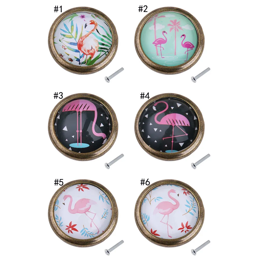 Flamingo Drawer Knobs Pull Handles Cabinet Drawer Pulls for Home Kitchen Cupboard