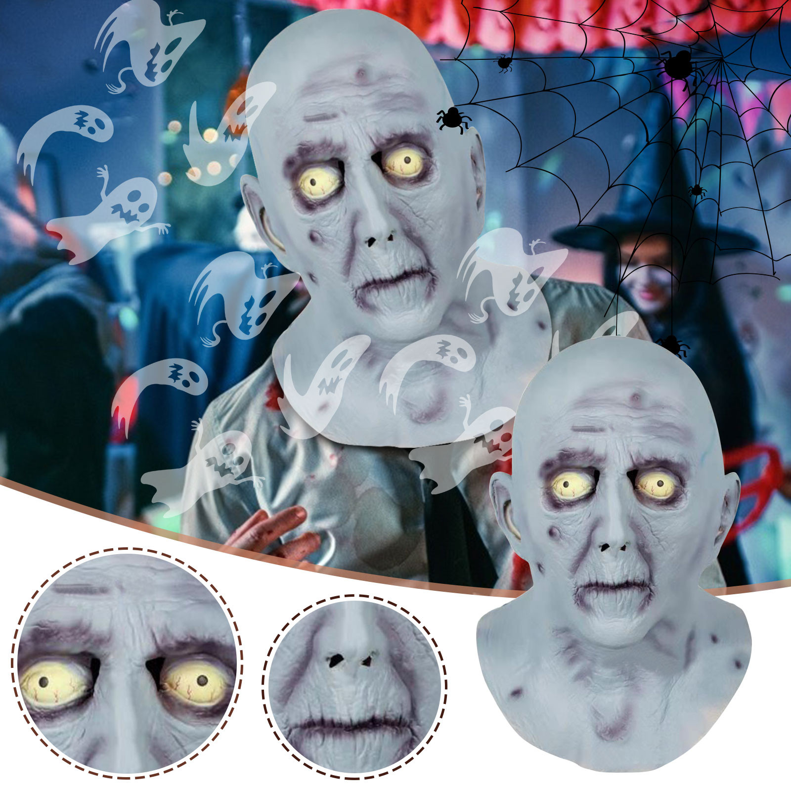 Dropshipping e Atacado Venda Quente Halloween Máscara Assustador Spoof 1 Brincadeiras e piadas