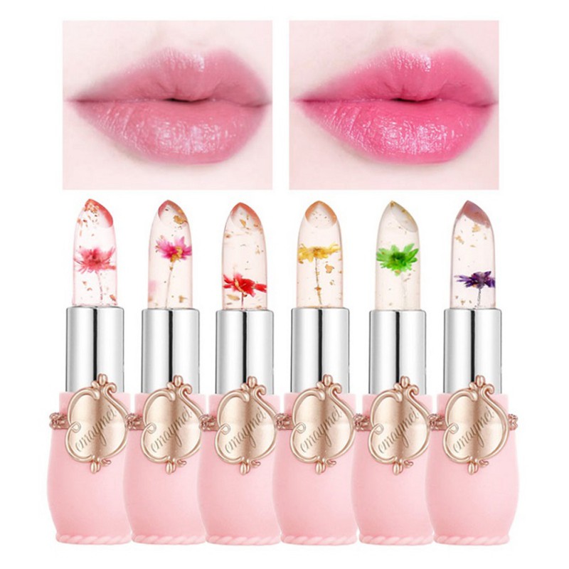 Best of 6Pcs / Box Crystal Clear Flower Jelly Lip Balm Kits Set Temperature Color Changing Lipstick Moisturizer Vitamin E Beauty Health Reviews & Tips - Image 5