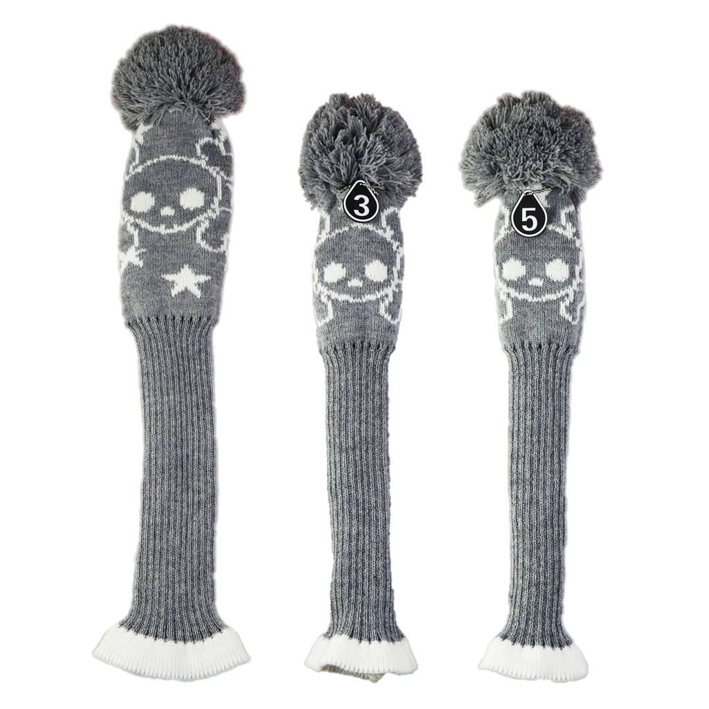 3Pcs Golf Club Head Covers Wood Sleeve Headcover Anti-Scratching Protector