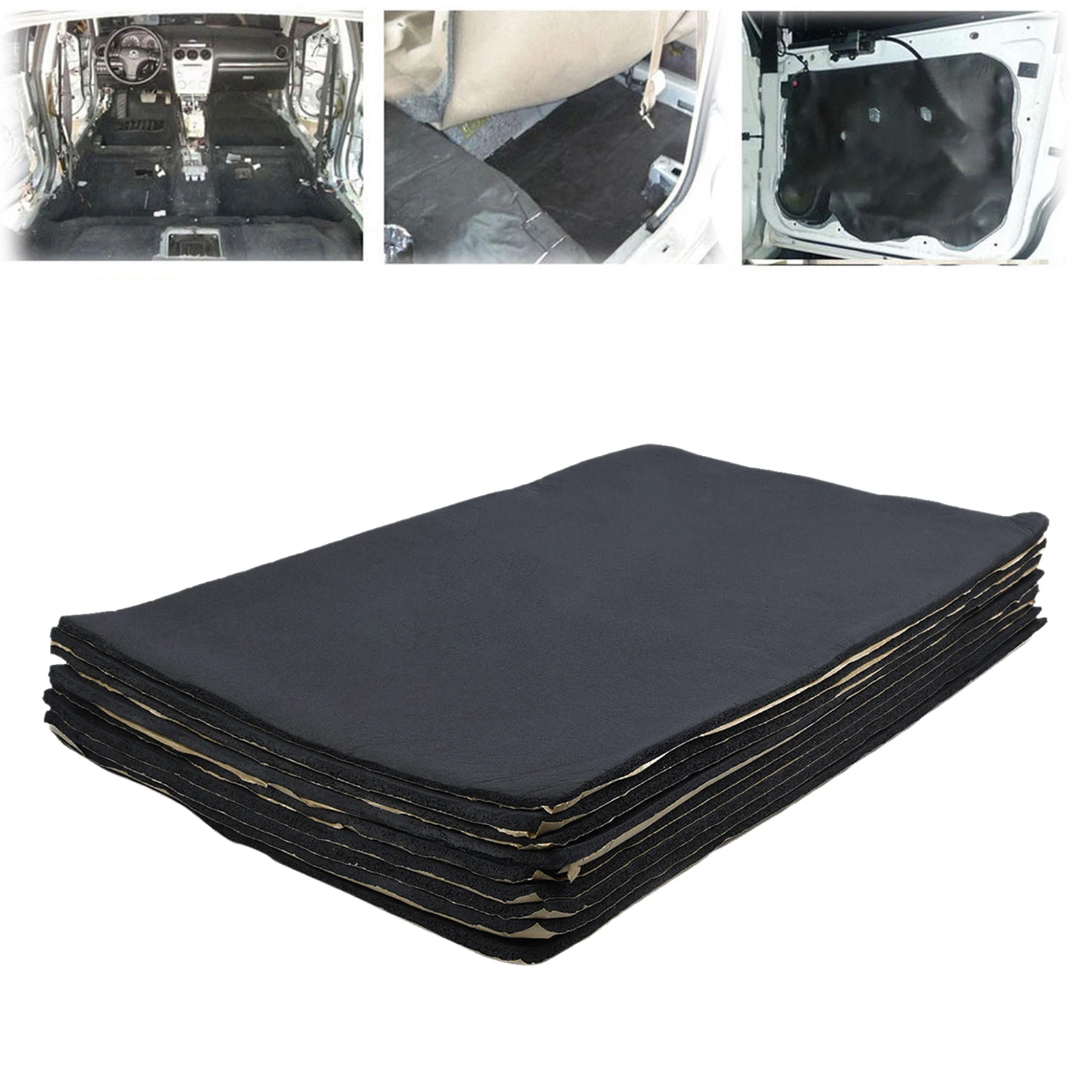 9 Pcs Car Sound Insulation Deadener Soundproof Mat Pad Audio Noise Soundproof Heat Cool Liner Heat Thermal Insulation