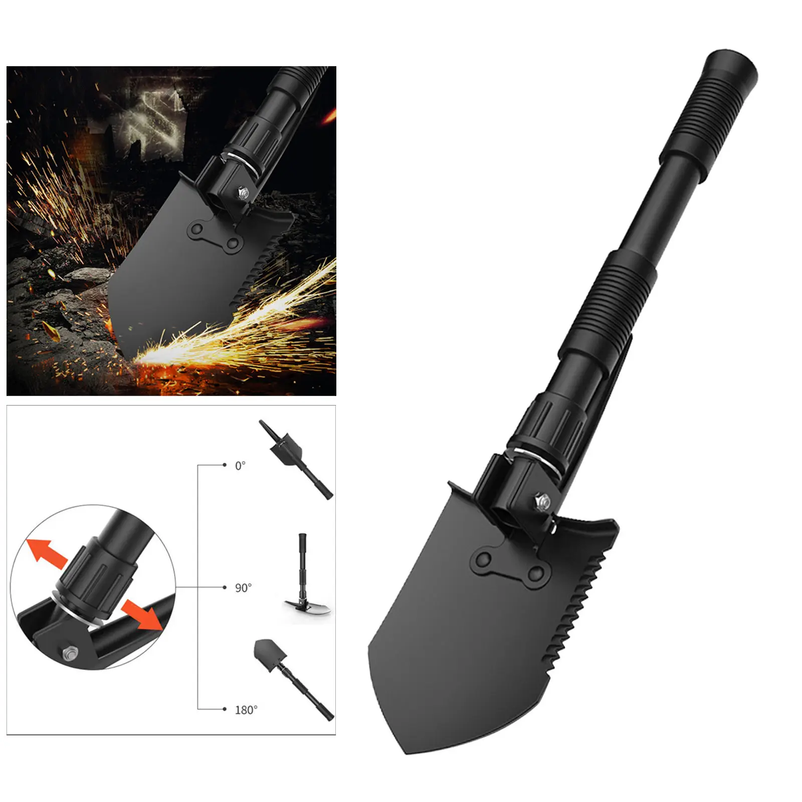 Outdoor Camping Shovel Compact Spade Multi-functional Shovel for Emergency Folding Shovel