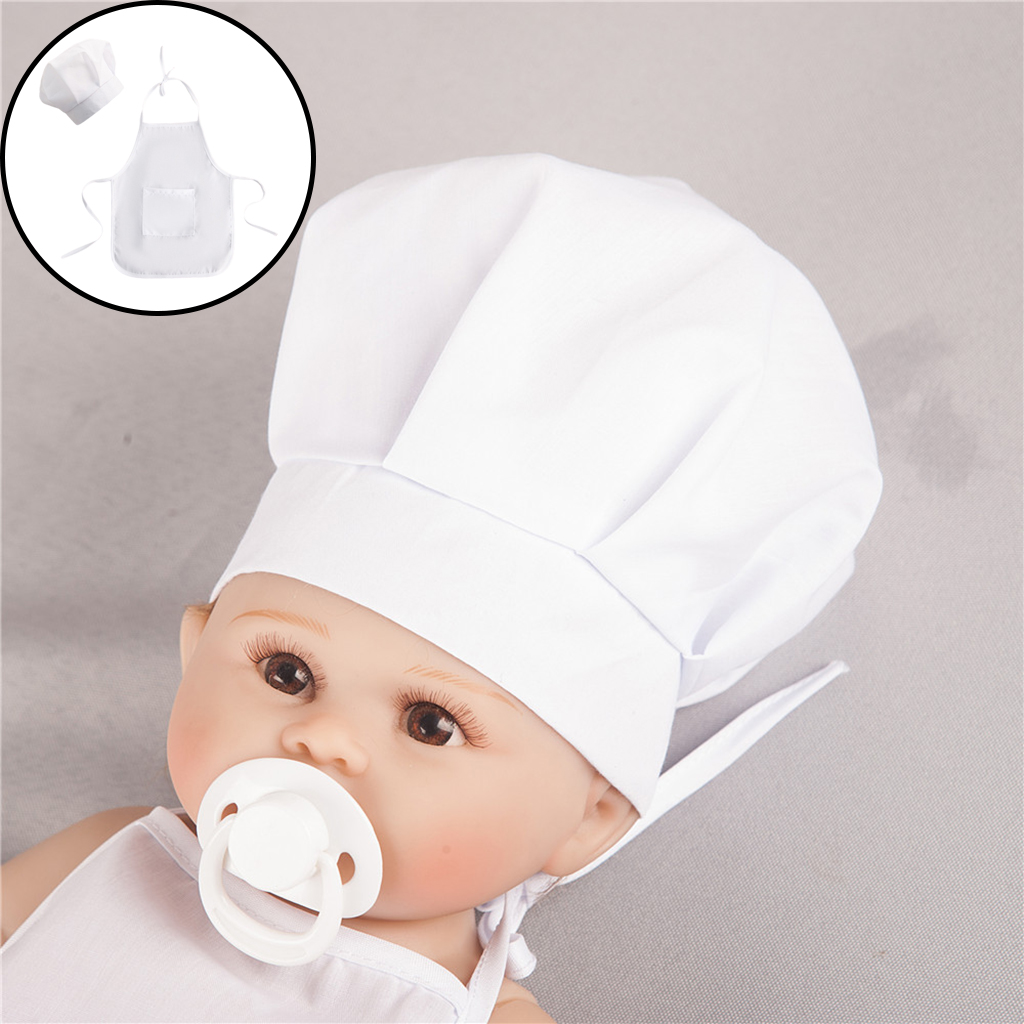 Breathable Soft Cotton Baby Infant Newborn Photography Prop Boys Girls Chef Apron Hat Cook Outfits Costume for Kids Baby Suit