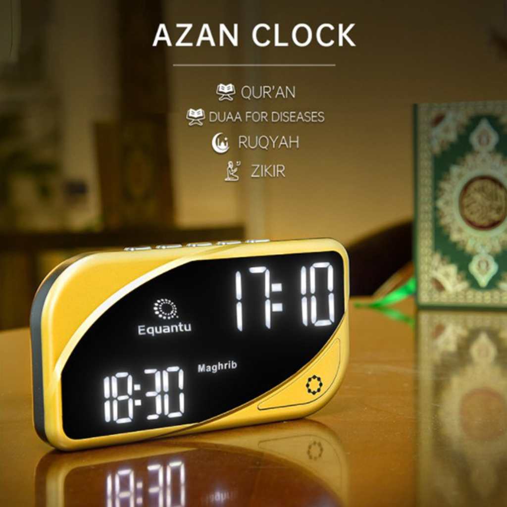 Islamic Azan Clock Table Desk Prayer Counter Islam Pray Compact Alarm Clock