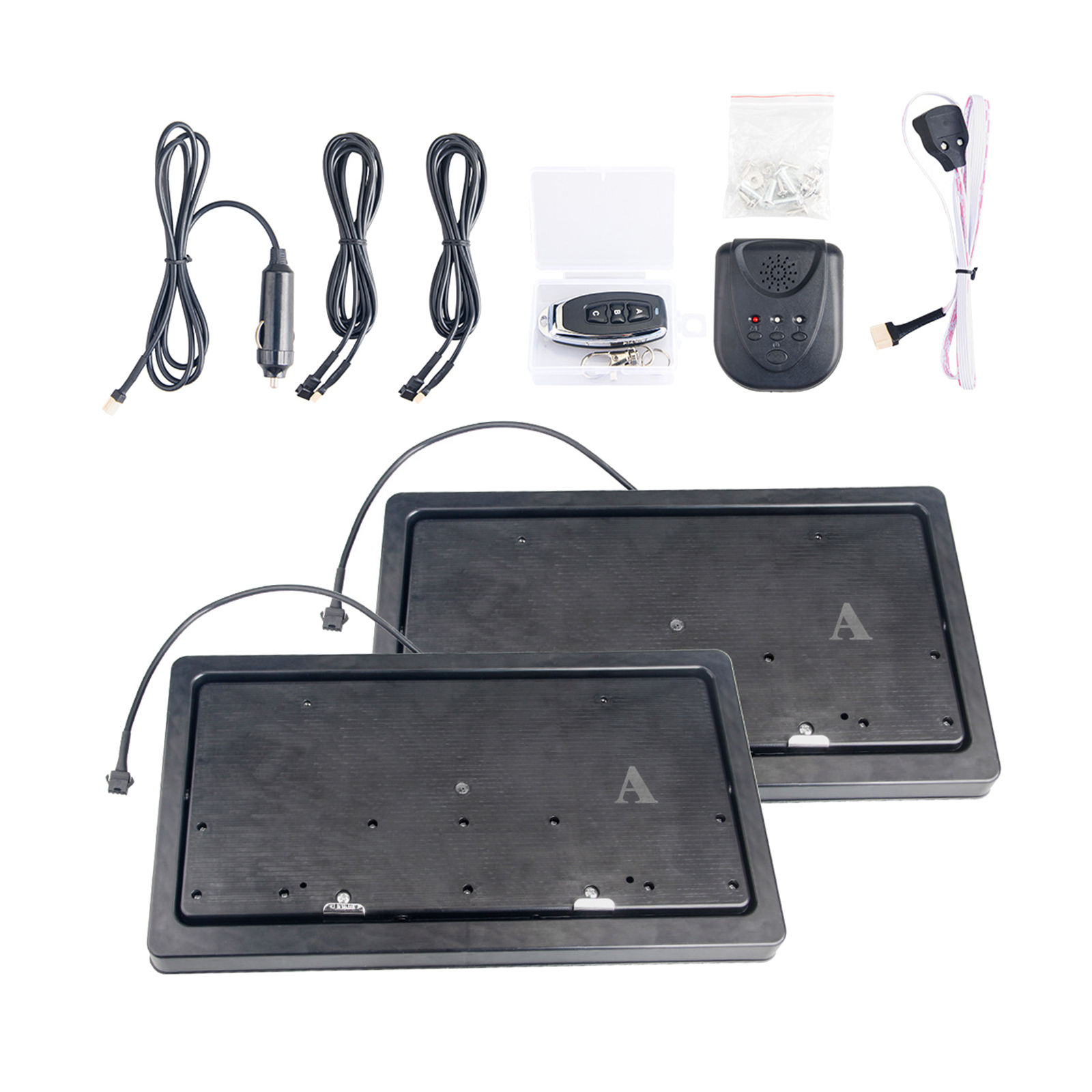 Universal 2 Set Standard Size Flip  Hidden License Plate Frame Bracket Holder Bracket Remote Control Rust Proof