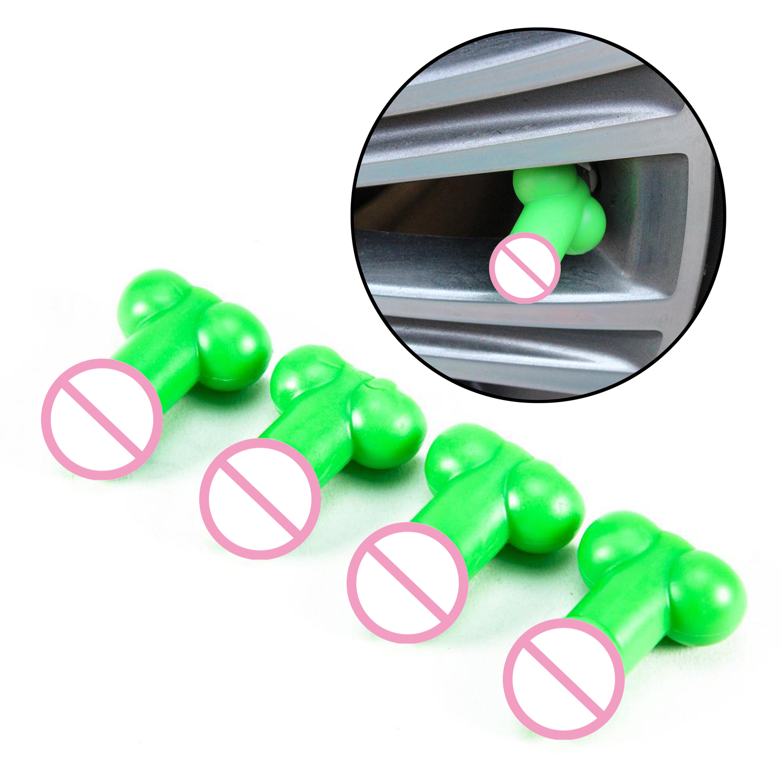 4 Pack Car Motorcycles Bicycles Prank Tyre Tire Valve Luminous Stem Cap