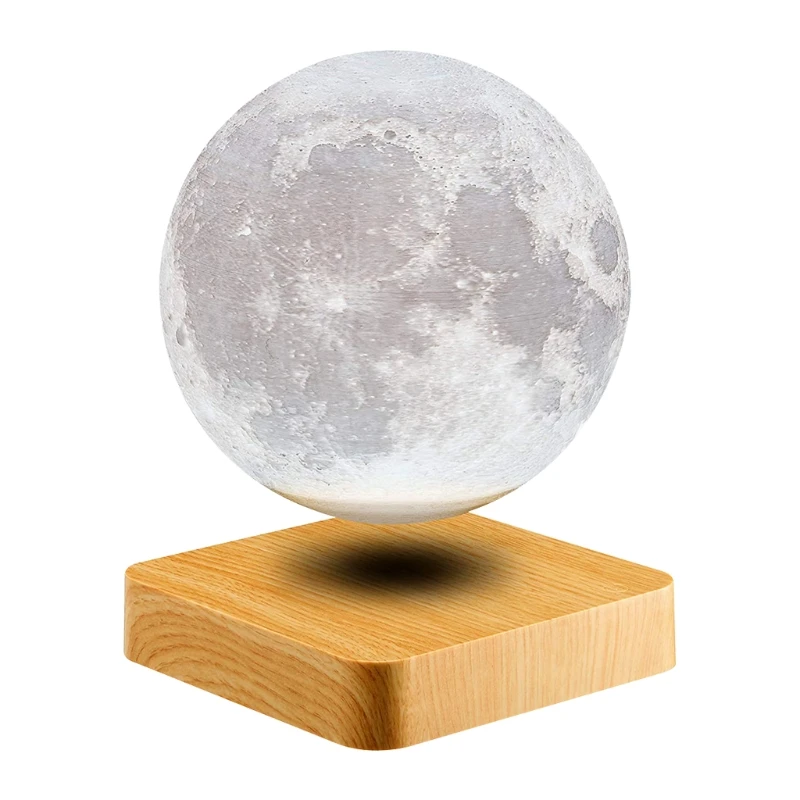Relaxing 14cm Diameter 3D Printed Silent Magnetic Levitating Moon Lamp/Light 