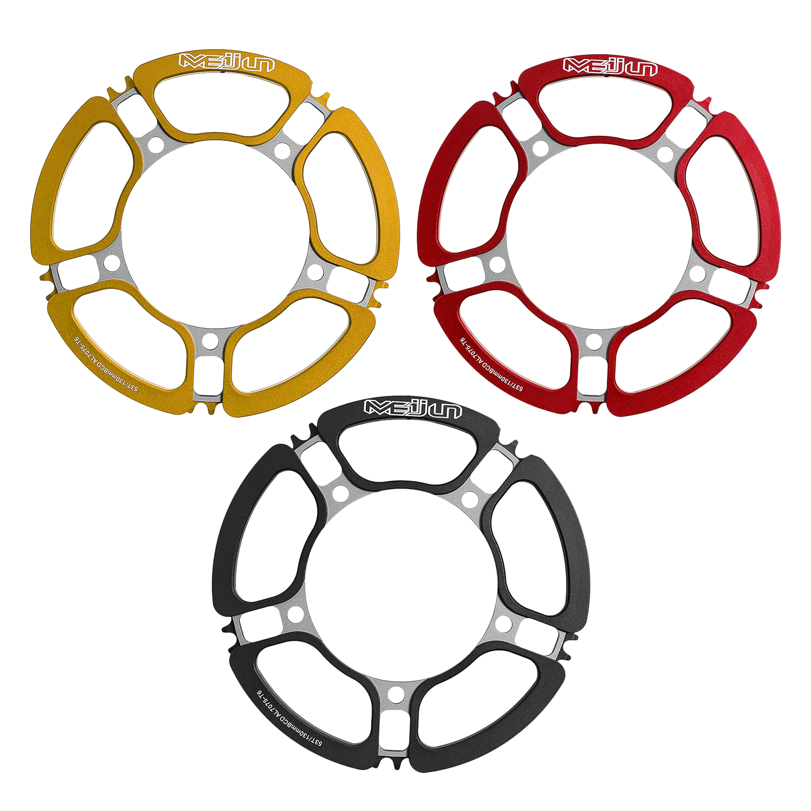 Bicycle Chainring Narrow Wide Single Chain Ring BCD 130mm 53T Aluminum Alloy, Durable & Stable