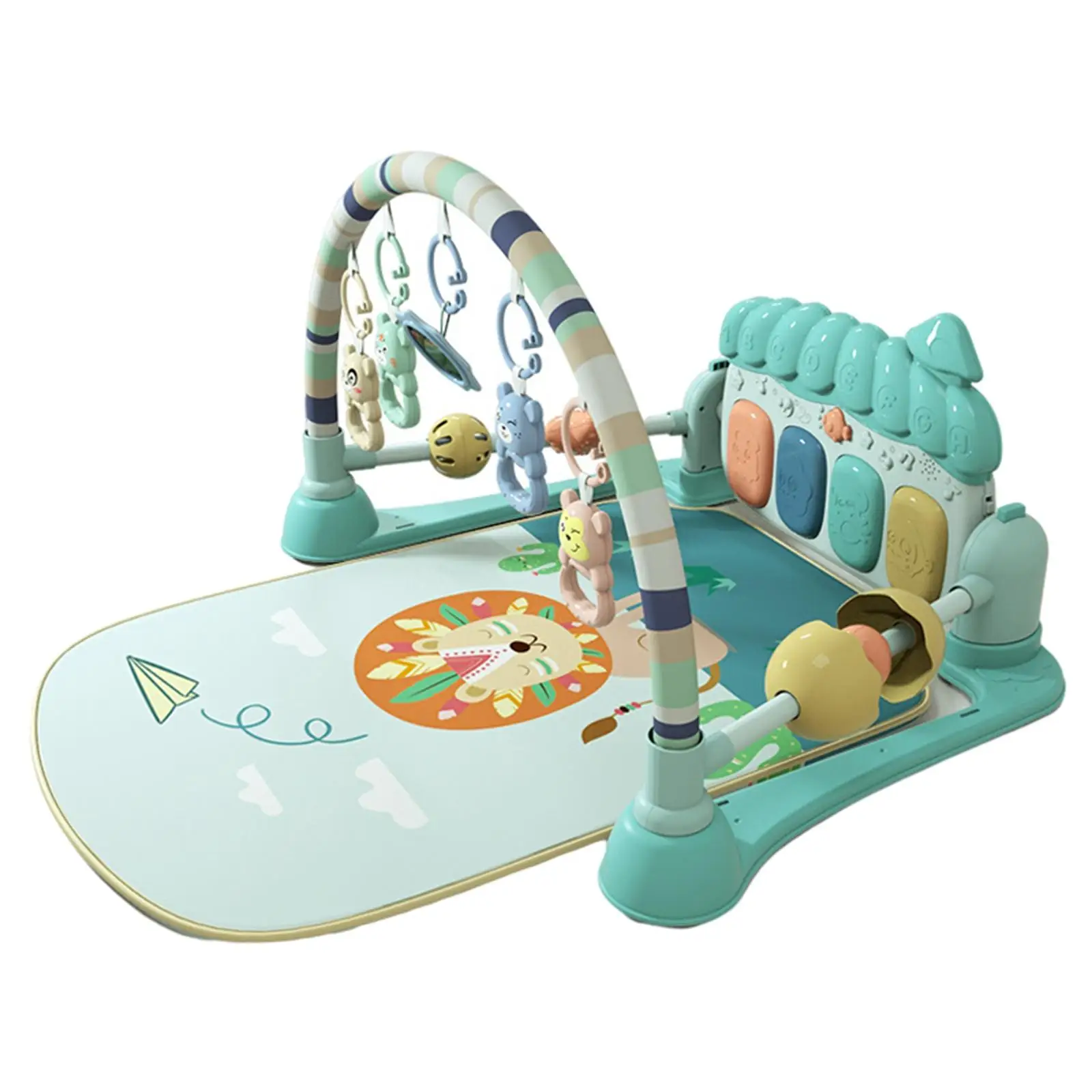 Baby Gym Play Mat Infant Puzzle with Piano Sound and Music Crawling Activity Rug Gift for 6-18 Months