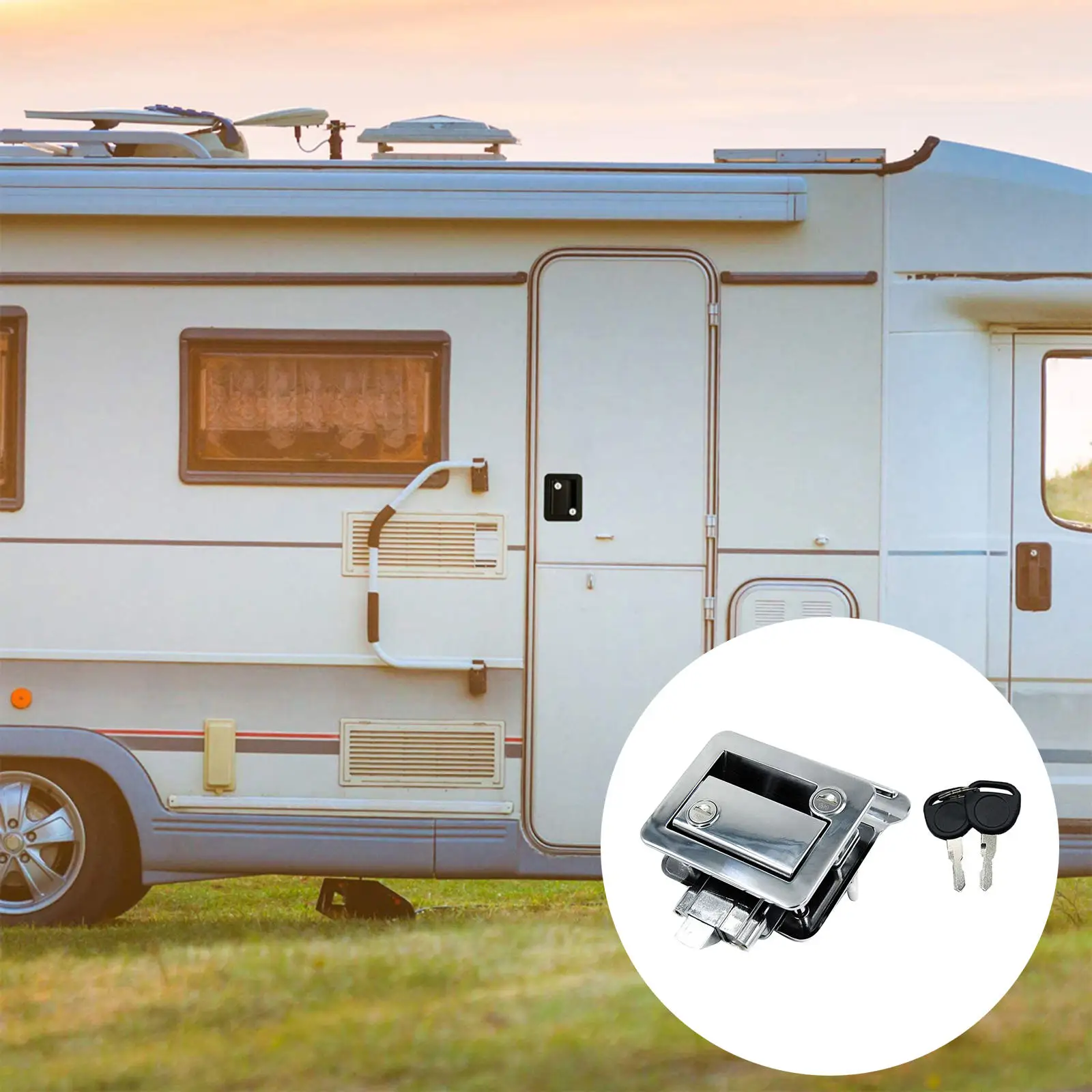 Metal Caravan Camper RV Door Latch Locks Set for Travel Trailers, Premium