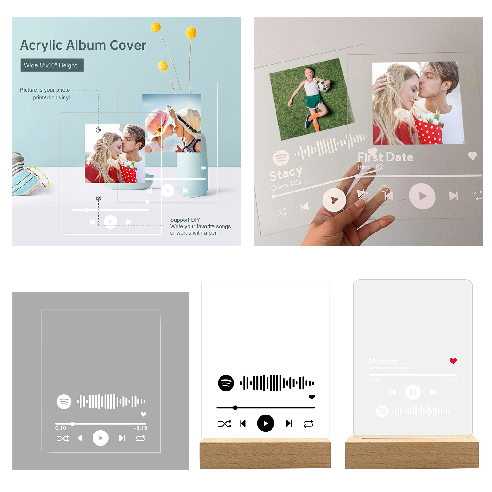 Desktop   Personalized   Acrylic   Song   Cover   Photo   Album   Plaque  