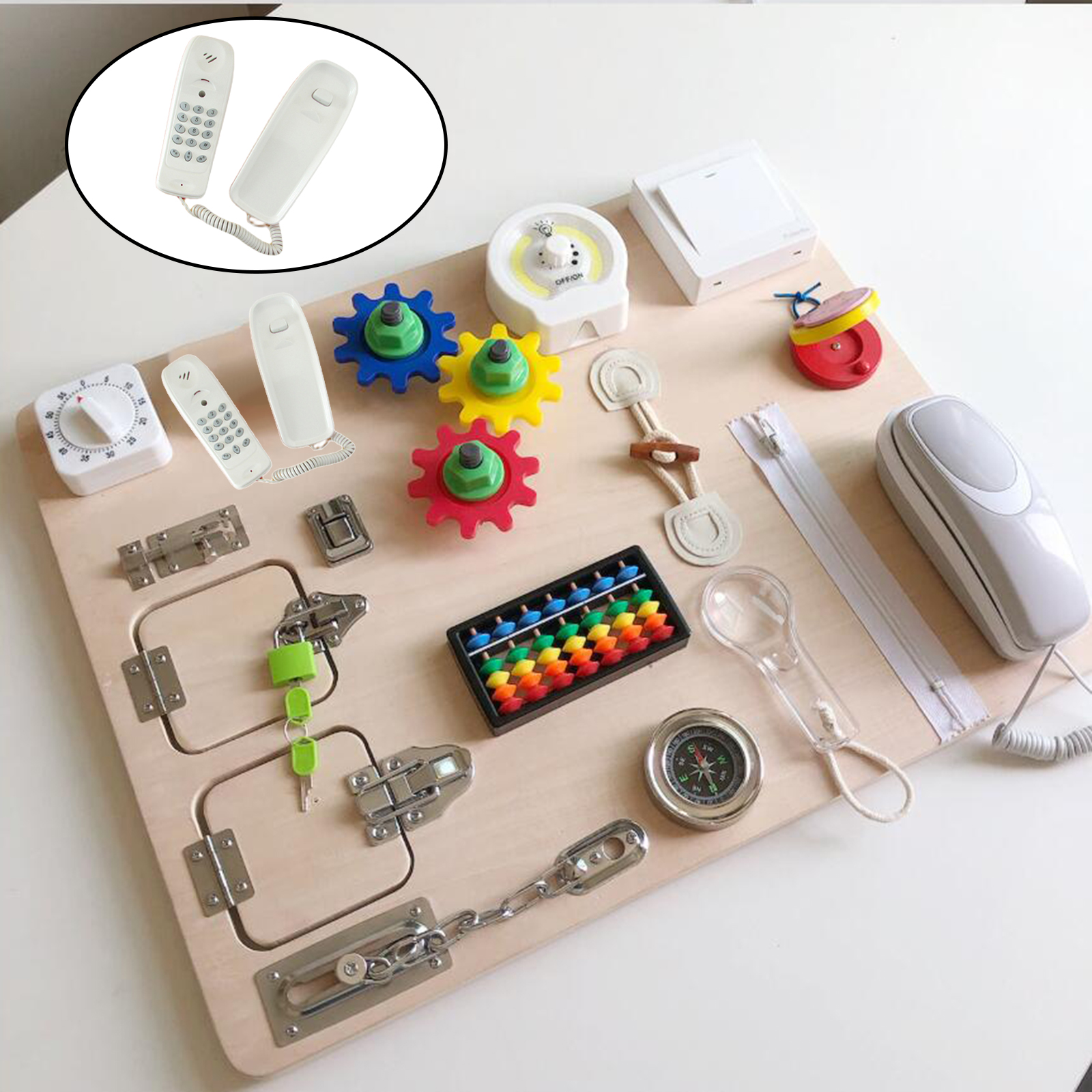 Child Busy Board DIY Parts Telephone Landline Montessori Educational Toy