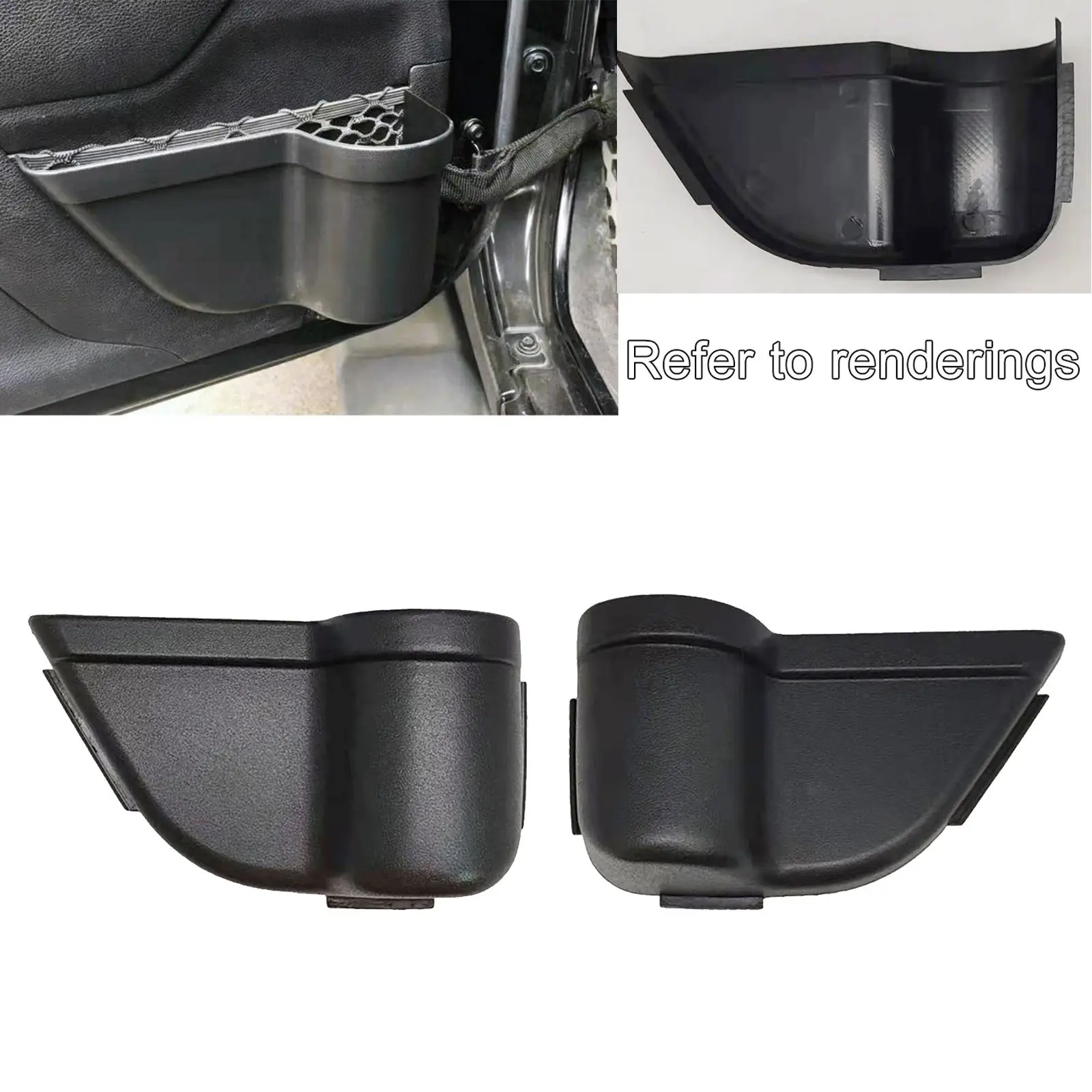 Front Door Pockets Inserts for Jeep Wrangler 2011-2018 JK JKU Interior