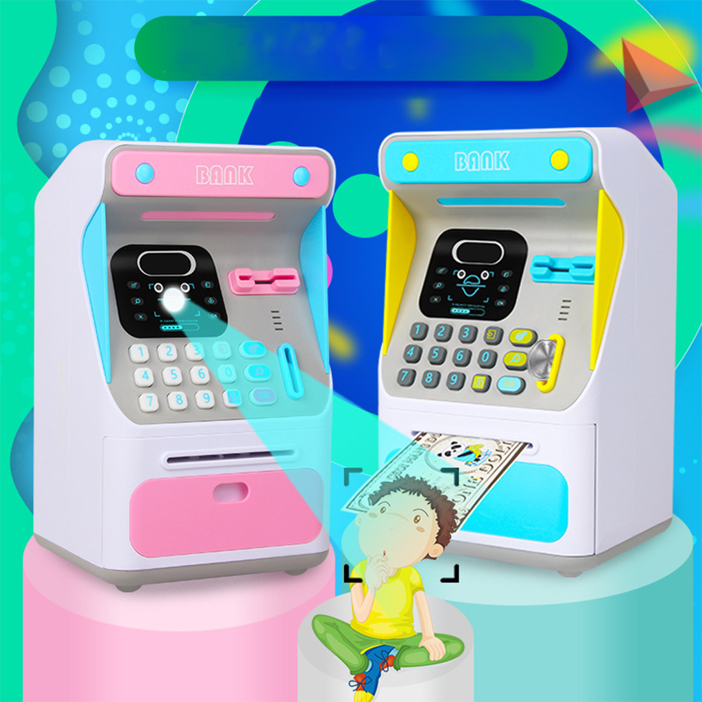 Kids Toy ATM Electronic Saving Bank 4 Digit Password Coin Cash Bank Machine Toy for Girls