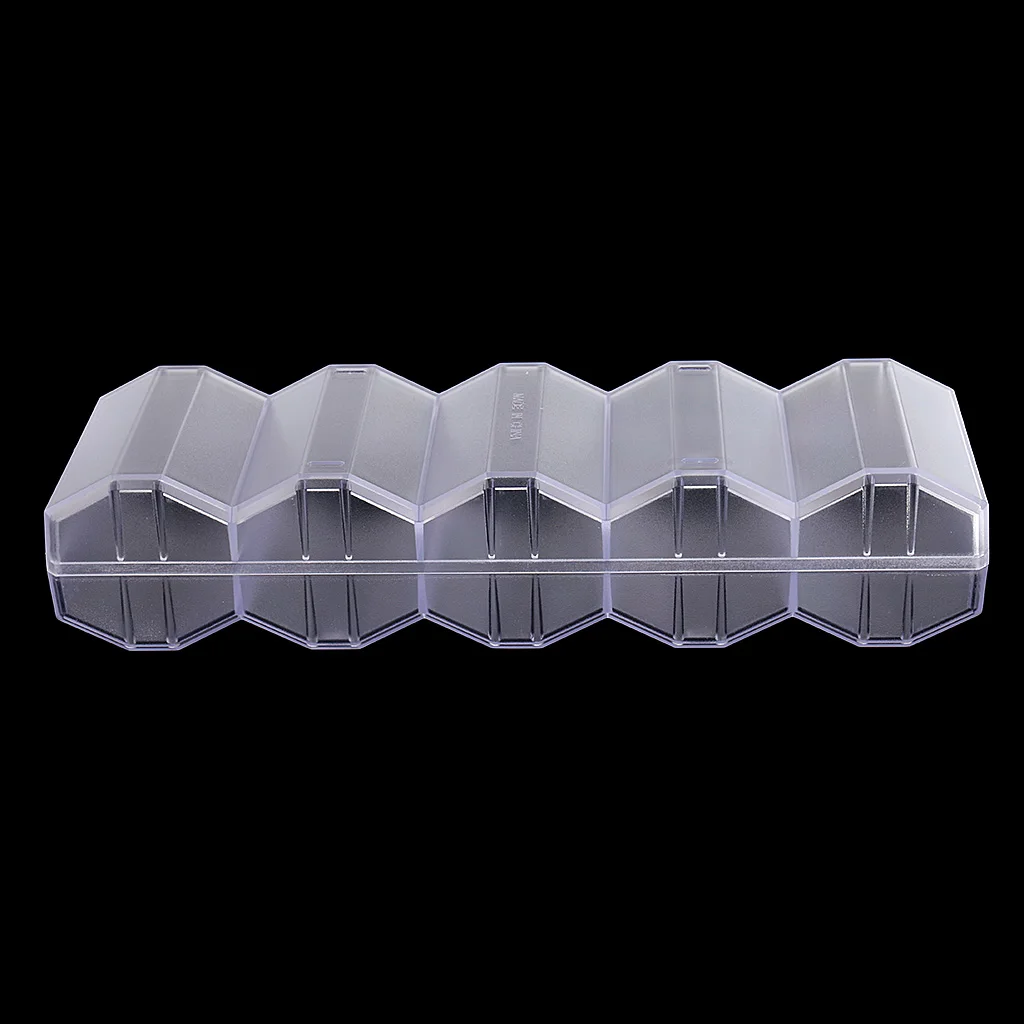Portable 100 Chips Poker Chip Tray Clear Honeycomb Box Container with Lid for Party Casino Game 24 x 8 x 5cm