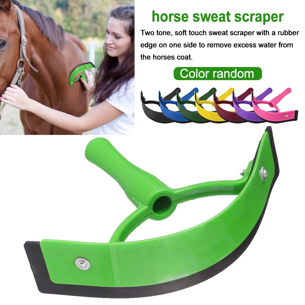 Handheld Non Slip Grooming Tool Outdoor Riding Color Randomly Horse Sweat Scraper Cleaning PP Ergonomic Portable Equestrian