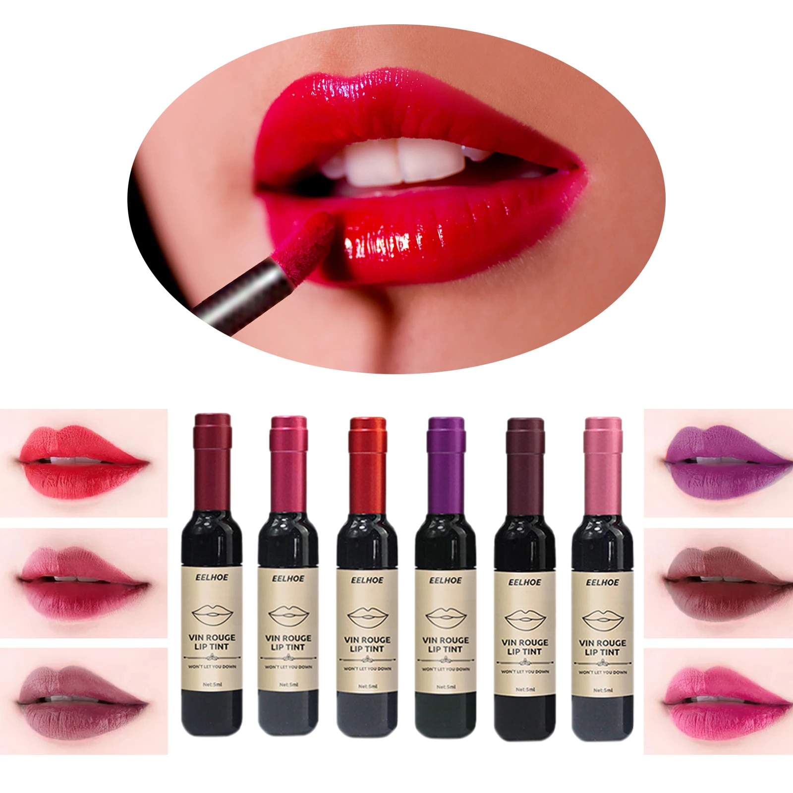 Wine Red Wine Liquid Lipstick Lady Long Lasting Make Up Gloss For Women Valentine's Day Gift Six Colors