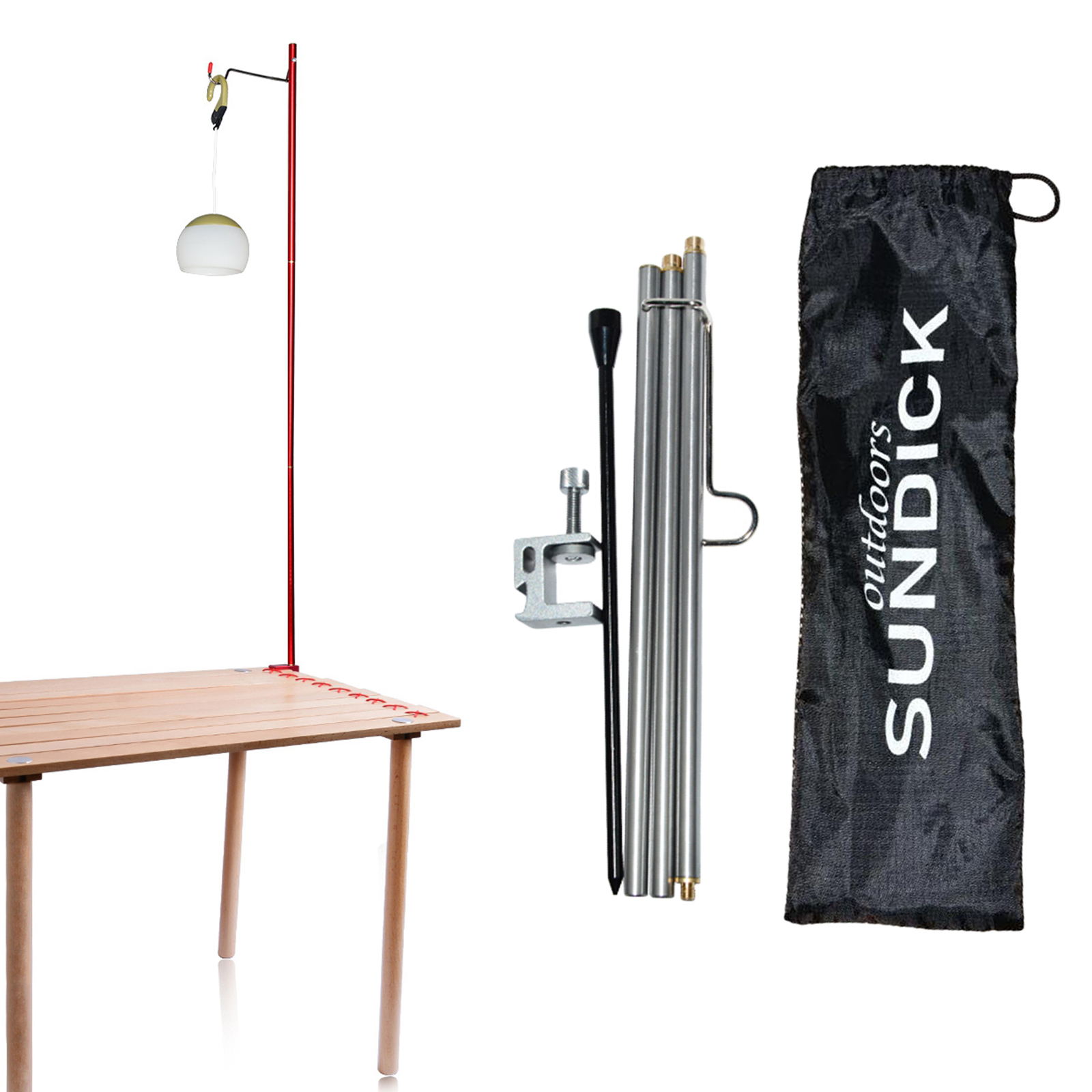 Garden Aluminum Alloy Foldable Lamppost Pole Light Hanging Holder