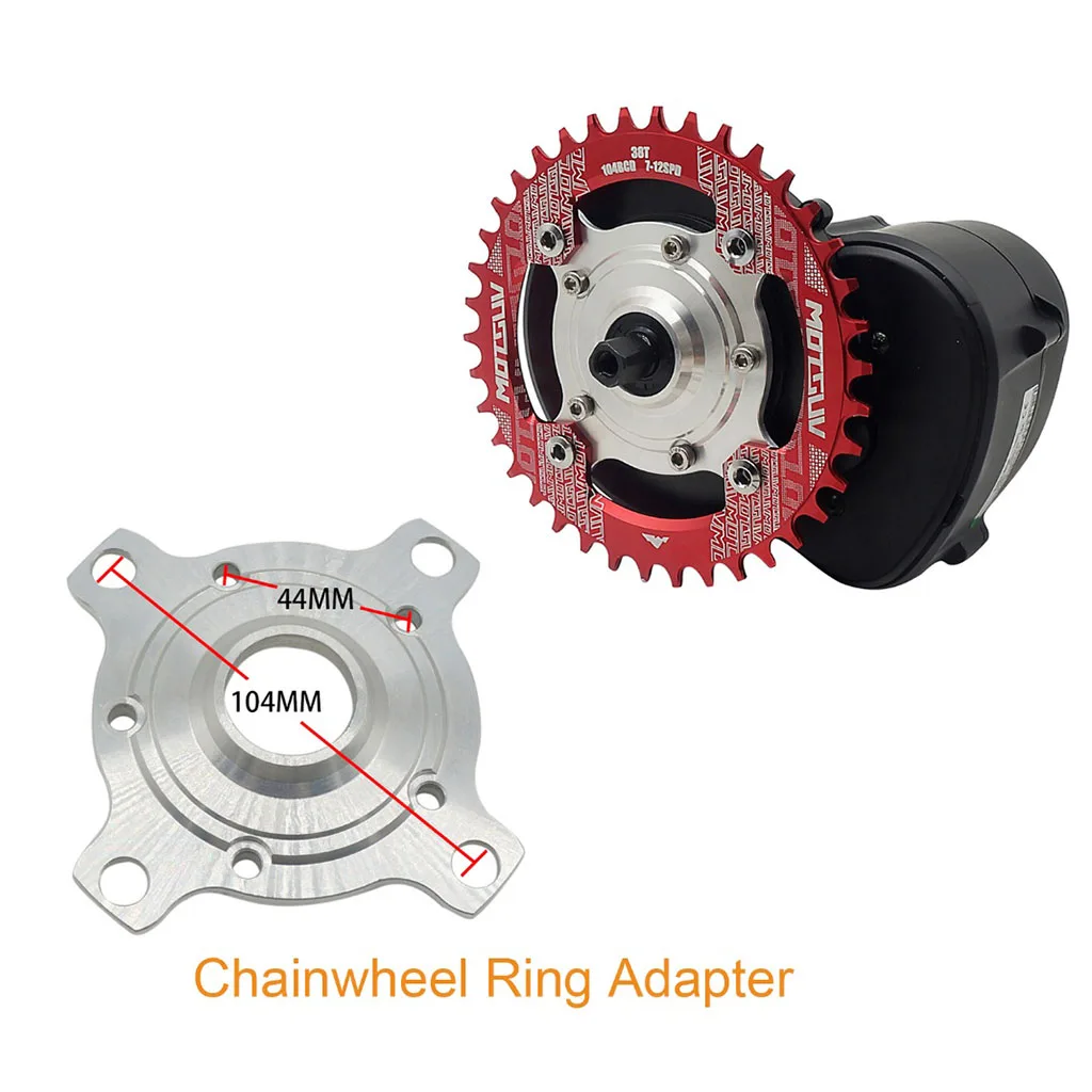 Aluminum E-Bike Chainring Adapter 104 BCD Chainwheel Spider Adaptor Electric bicycle Conversion for Bafang 8Fun
