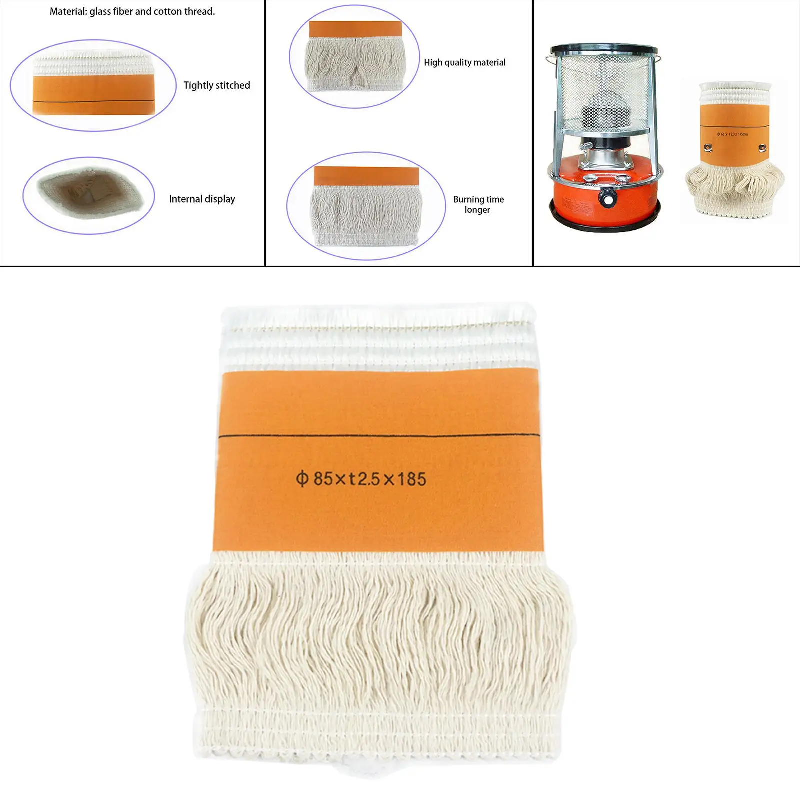 Kerosene Wick Glass Fiber Oil Lamp Cotton Durable Candle Winter for Indoor Copper Wire Cotton Wicks Kerosene Oil Light Core