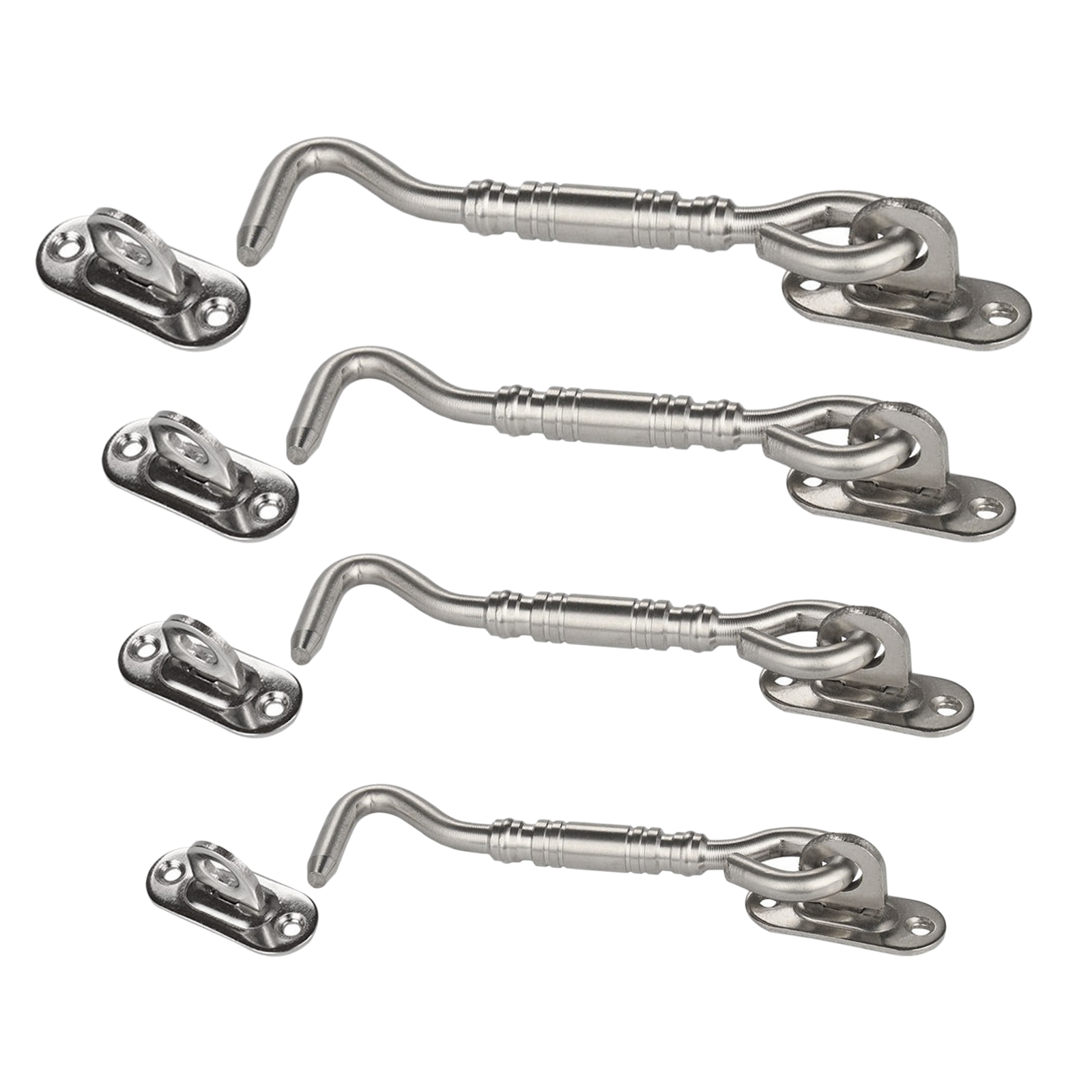 SILVER ANTIQUE FANCY STEEL Heavy Cabin Hook and Eye Shed Gate Door Latch Lock