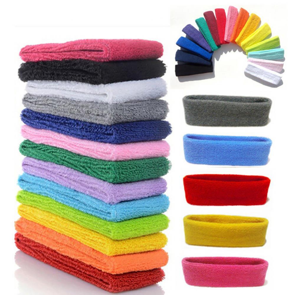 Summer Sport Sweatband Women men Headband Yoga Gym Stretch Solid Color Safety Towel Tennis Badminton Basketball Hair Band