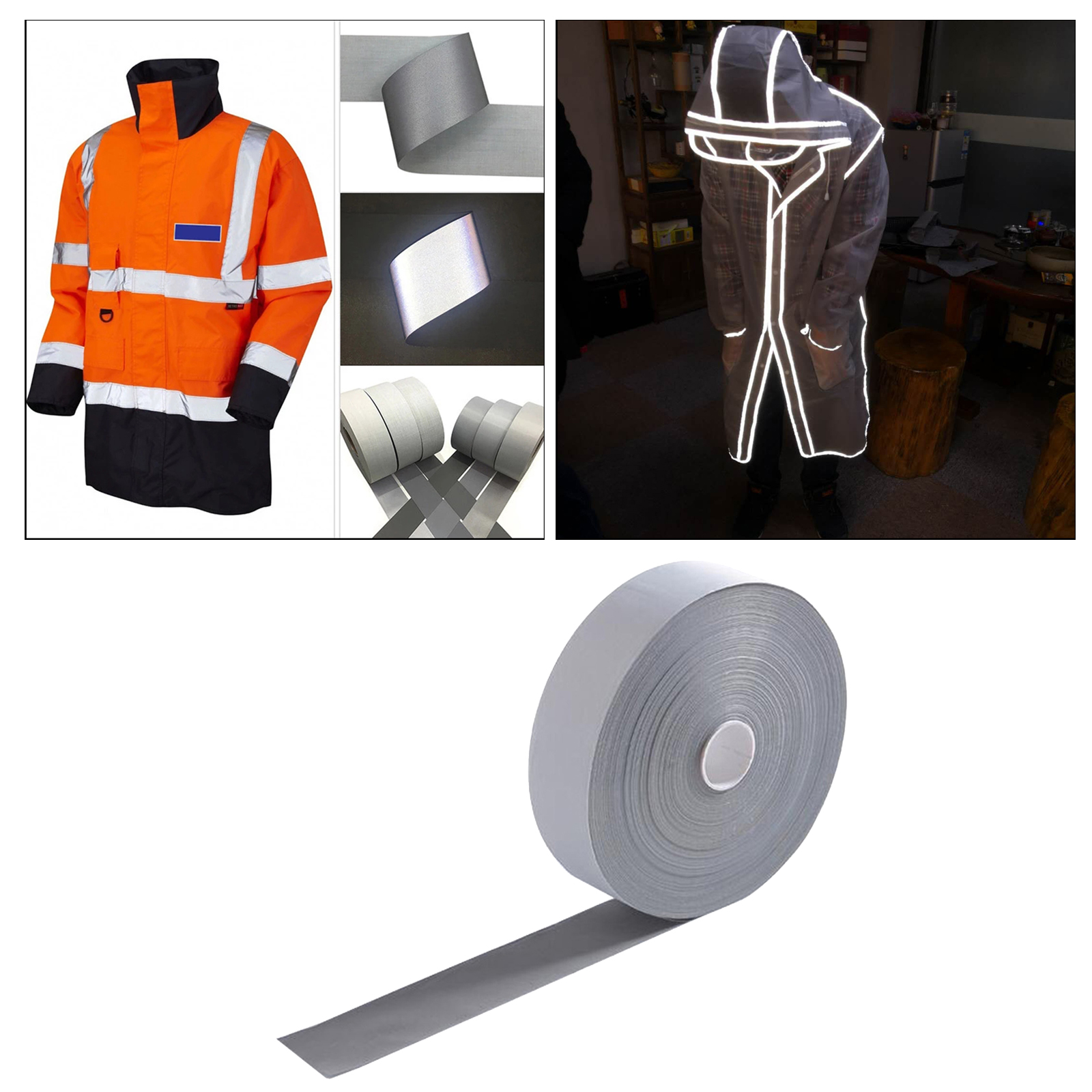 Reflective Strip Safety Conspicuity Tape Sew-on Protect Clothing DIY Crafts