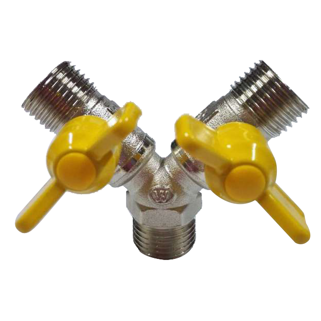 Two Way Gas Hose Tube Connector Control Valve Adapter Gas Pipe Connector Piece Pipe Fittings 20mm