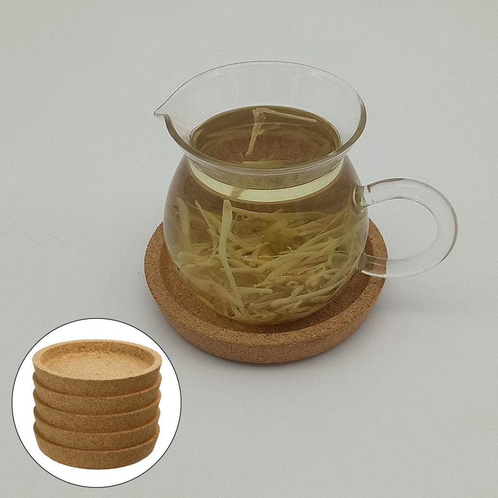 5pcs Natural Round Cork Cup Mat Coaster Tea Coffee Mug Drinks Holder Tableware Decor Durable Pad