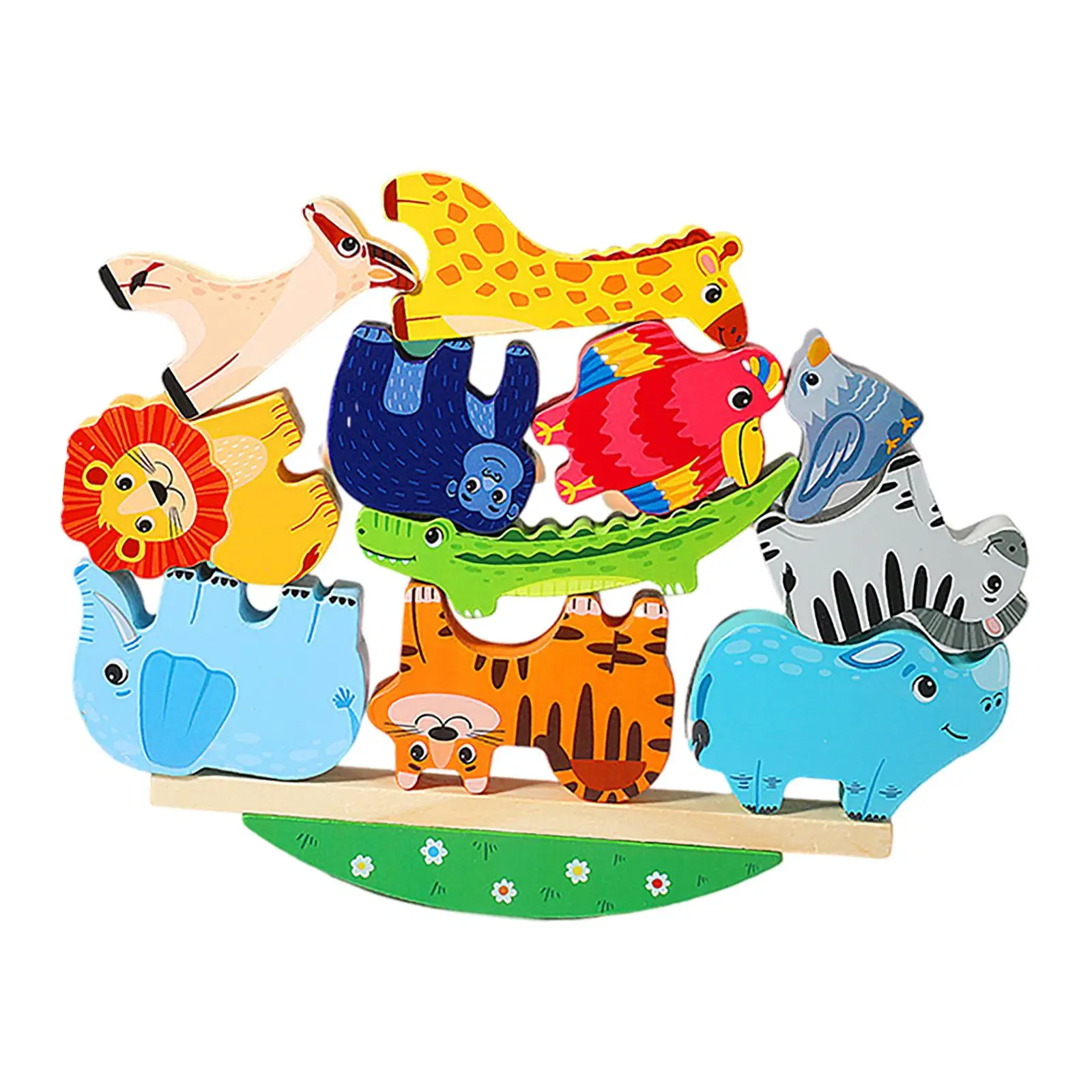 Wooden Baby Stacking Toys Hand-Eye Coordination Parent-Children Interactive Toys Balance Training Toy for Kids 3 4 5 6 Boys