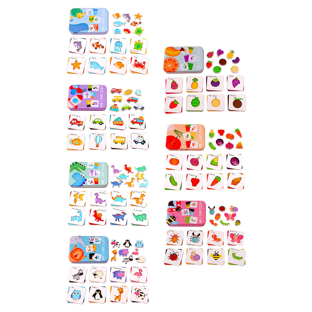 Fun Matching Game Flash Cards Jigsaw Peg Set Montessori Toys for Children