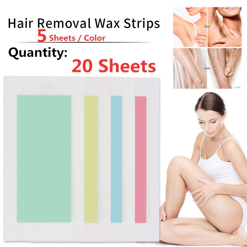 Best of 4 Colors Professional Summer Red Hair Removal Double Sided Cold Wax Strips Paper For Leg Body Face Epilator Set 40pcs=20sheets Reviews & Tips