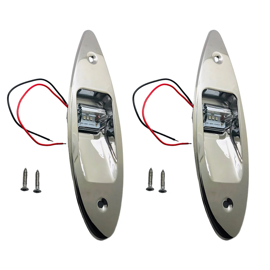 2 Pieces Marine Boat RV Side Navigation Tear Light Red Green LED Flush Mount