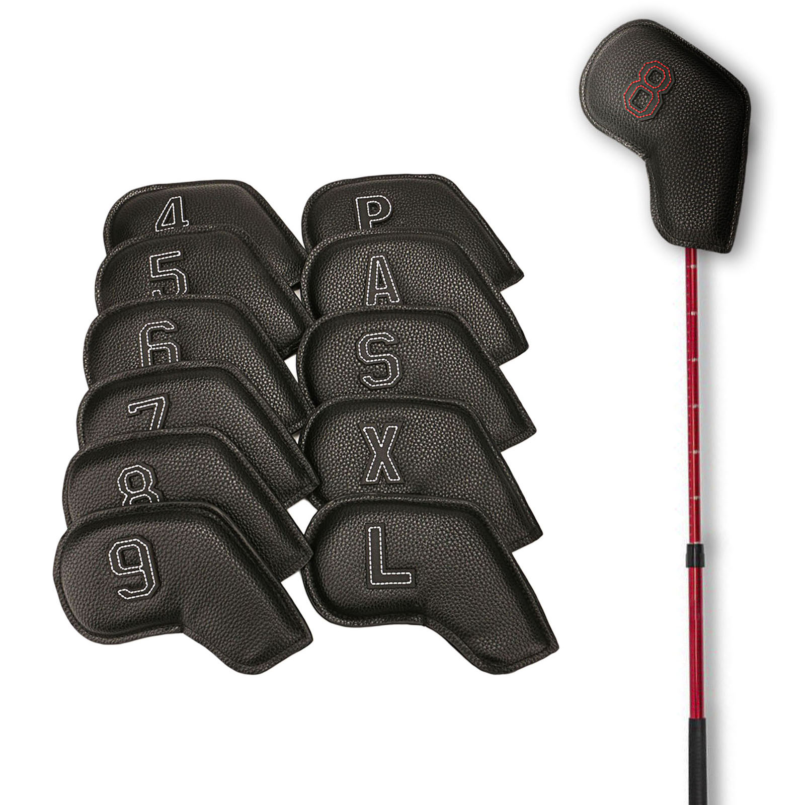11pcs Waterproof Golf Club Iron Cover Protect Headcover Number Embroideried