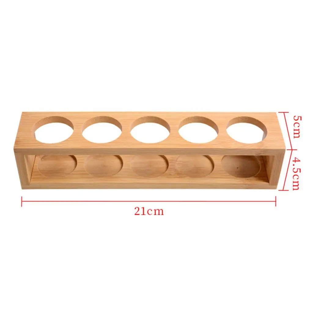 Rustic Wood Essential Oils Storage Rack Holder Stand Organizer Tray Container Case 6 Slots Durable Bedroom Multifunction Girls
