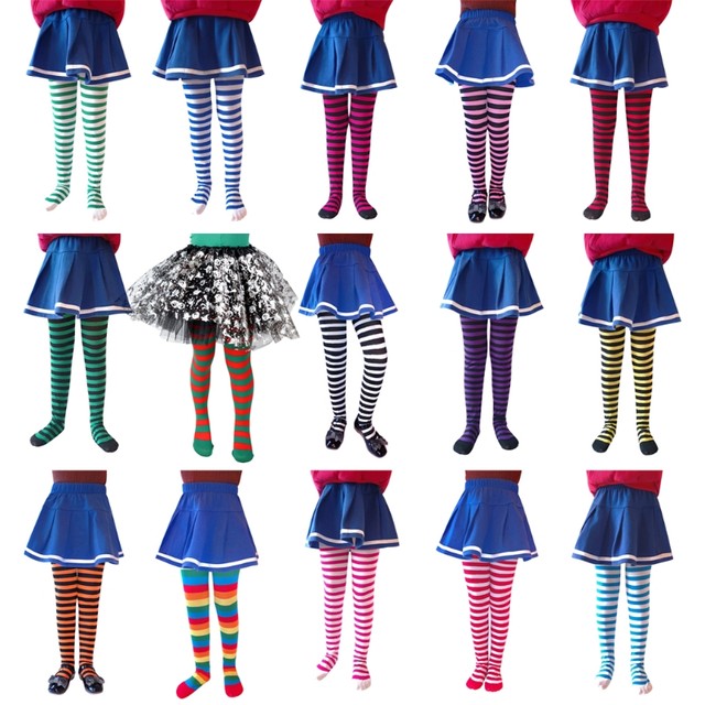 Halloween Cosplay Children Stripe Pantyhose Stockings Baby Boys