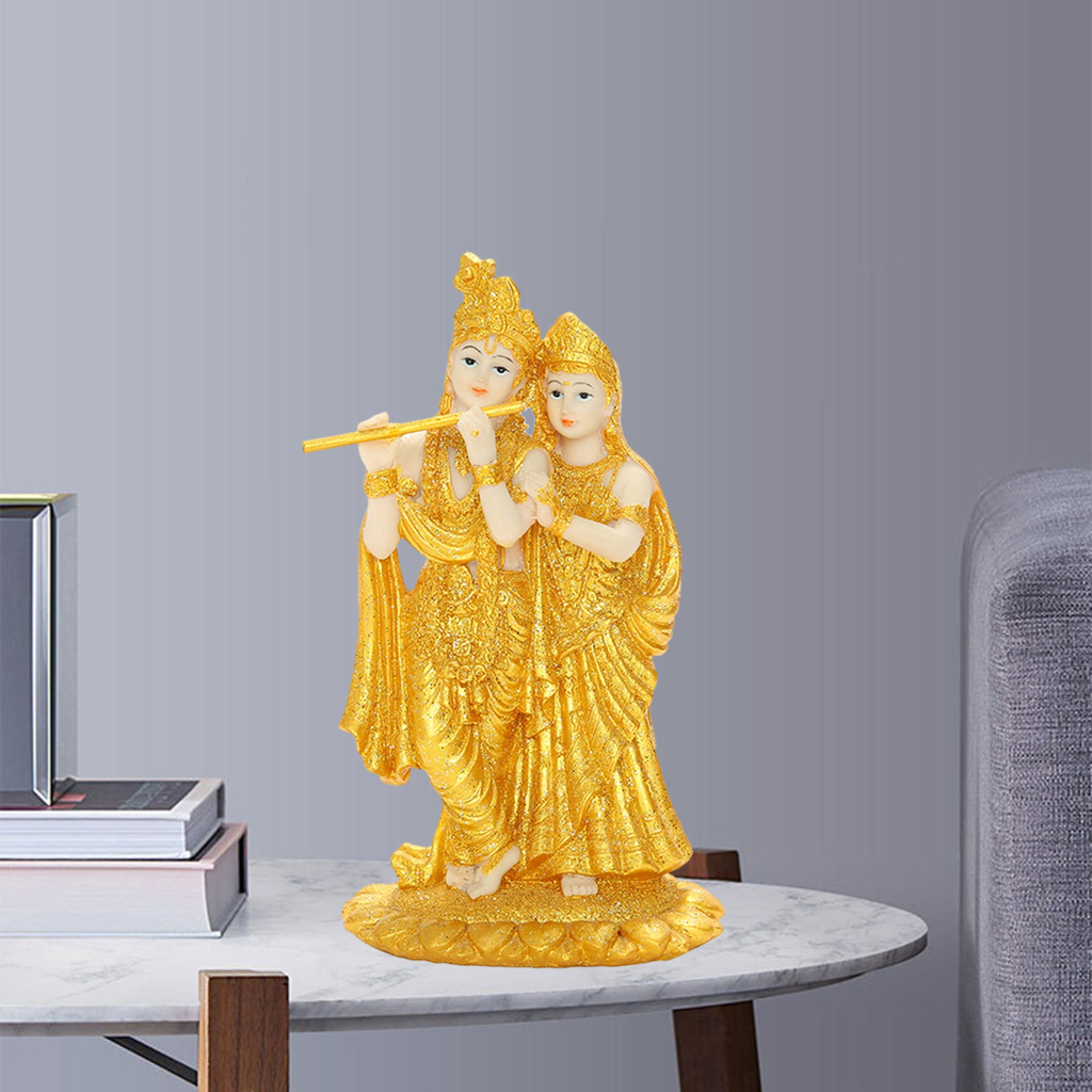 Radha and Krishna Buddha Statue Figurine Hindu God Goddess Deity Decor