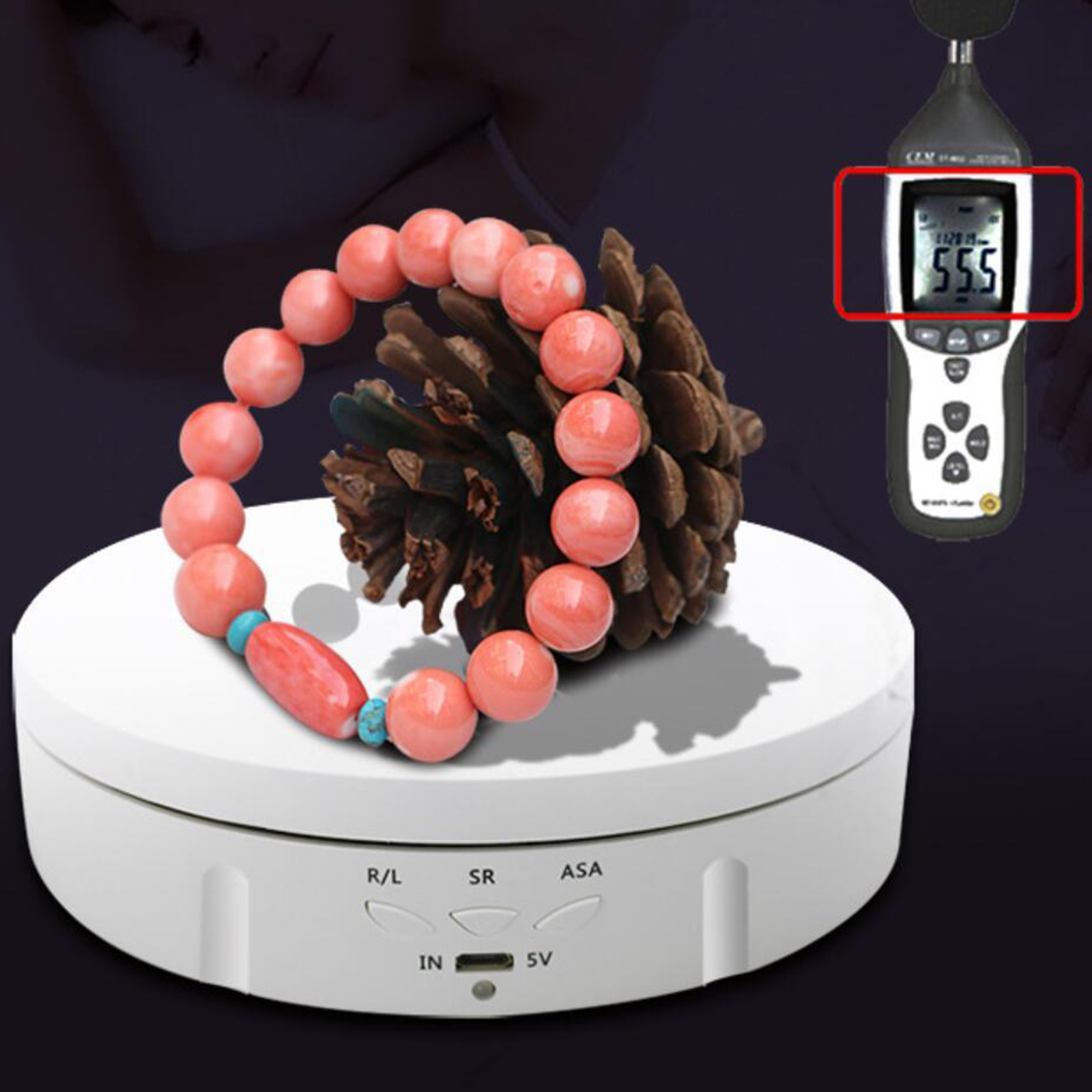 ABS Rotating Display Stand Turntable Hobby Toys 3D Art Jewelry Watch Holder