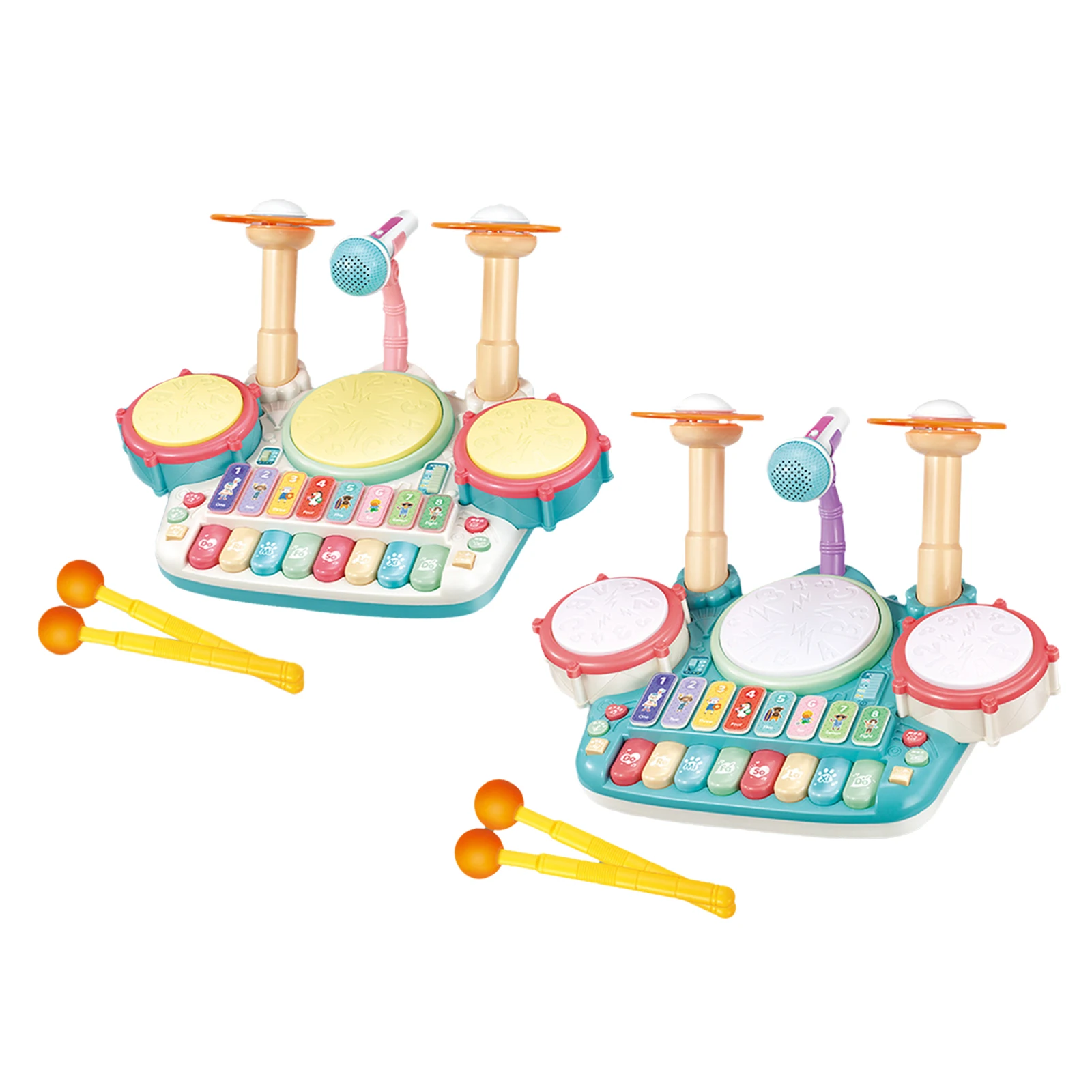 ABS Kids Drum Toy Early Education with Microphone Training Gifts Toys Educational Multi-Function Jazz Drum Musical Toy for Kids