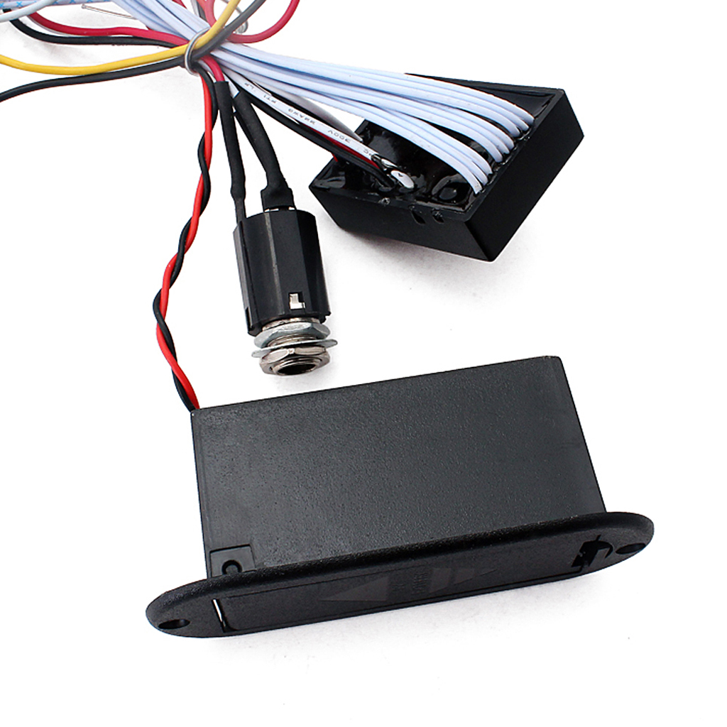 1 Set 3 Band EQ Guitar Pickup Pre-Amplifier Wiring Circuit with Battery Case,