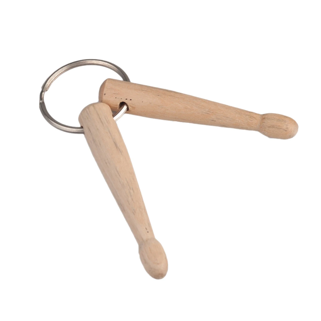 Mini Percussion Drum Stick Keychain 2 Wood Drumsticks Keychain Key Ring