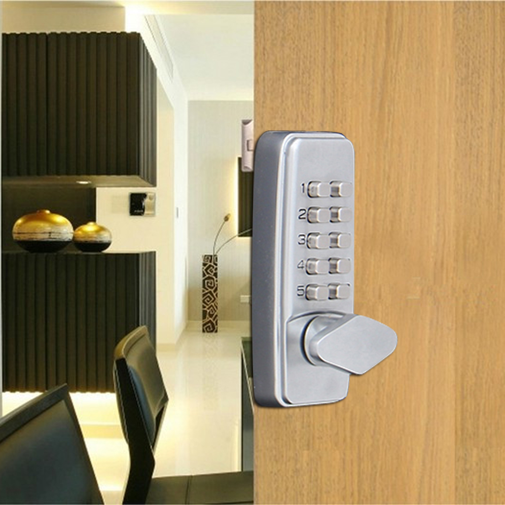 Digital Keypad Entry Code Combination Keyless Setting Lock for Door - Located On Door Knob Stylish Compact Design High Security