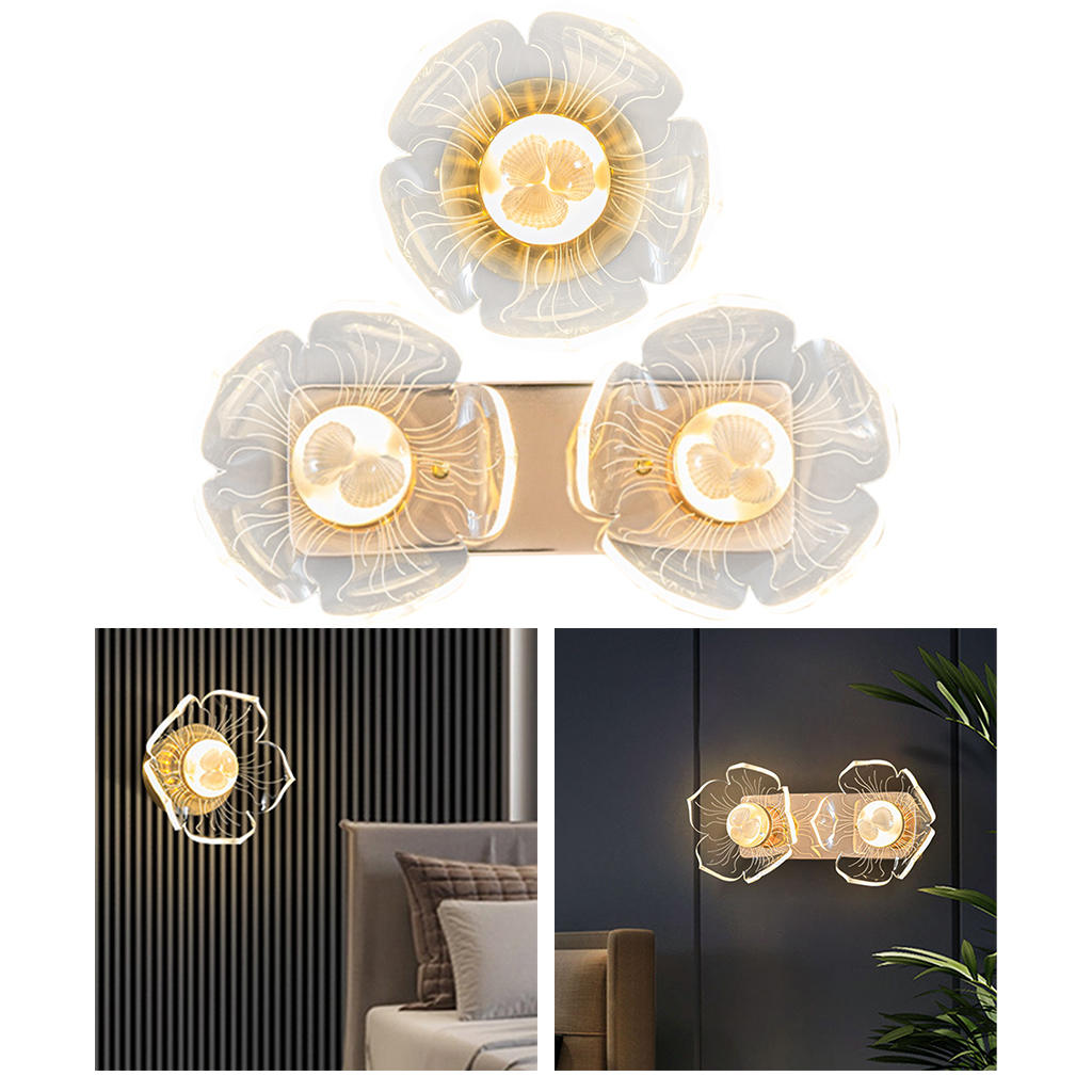 Simple LED Wall Lamp ,Sconce Light Plug-in Night Lamp Lighting Fixtures Wall Mounted Lotus for Home Doorway Indoor Outdoor Decor