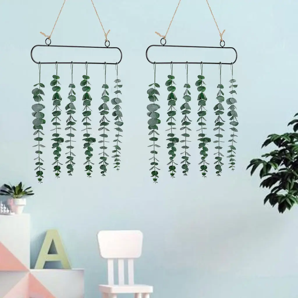 37CM Artificial Eucalyptus Vine Plastic Faux Plants for Home Garden Decoration Wall Hanging Green Plant Fake Plant Decor