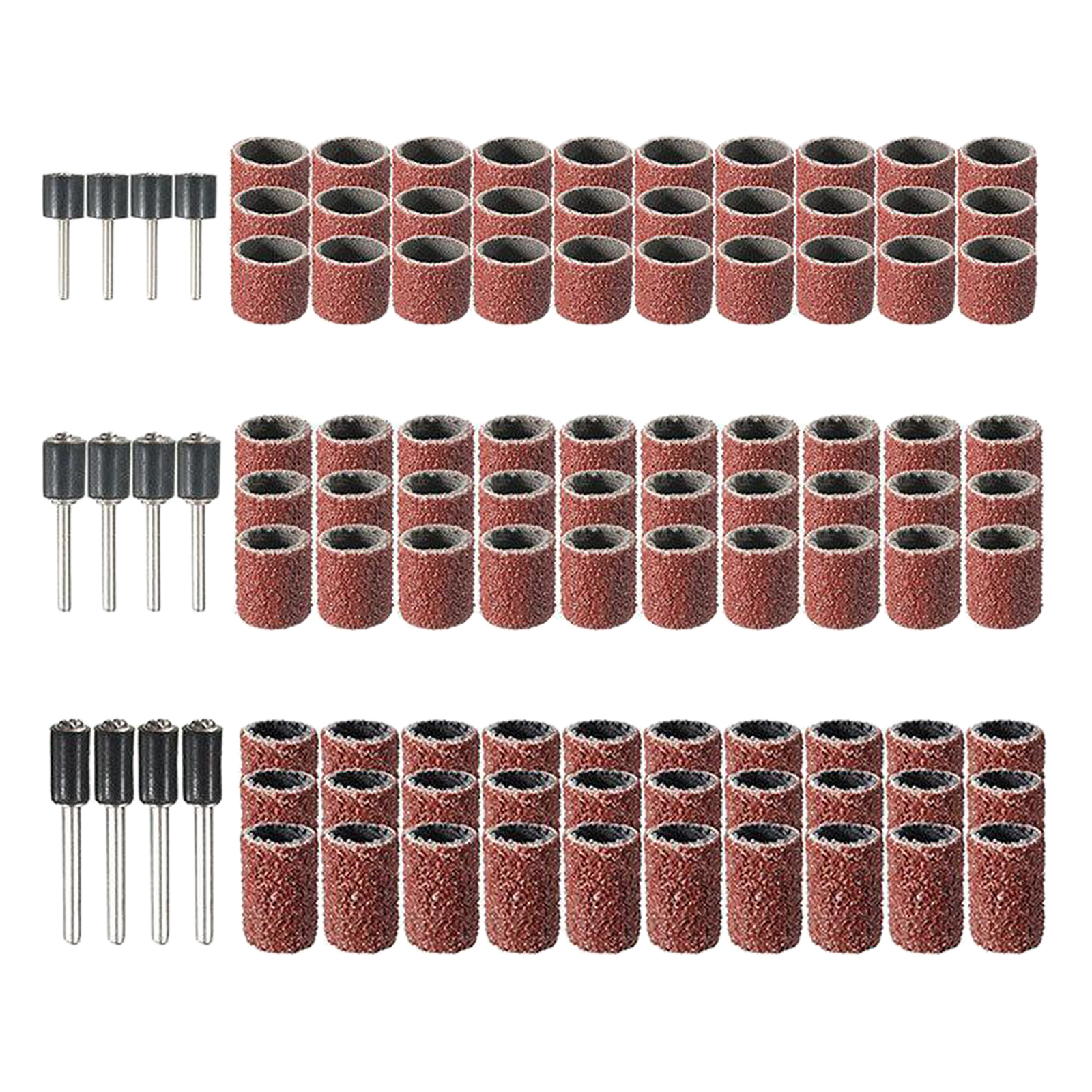 102PCS/ 132PCS Sanding Bands Sanding Band Drum Grit Sandpaper + Mandrel For Sand Shape Groove Woods Fiberglass Rotary Tool