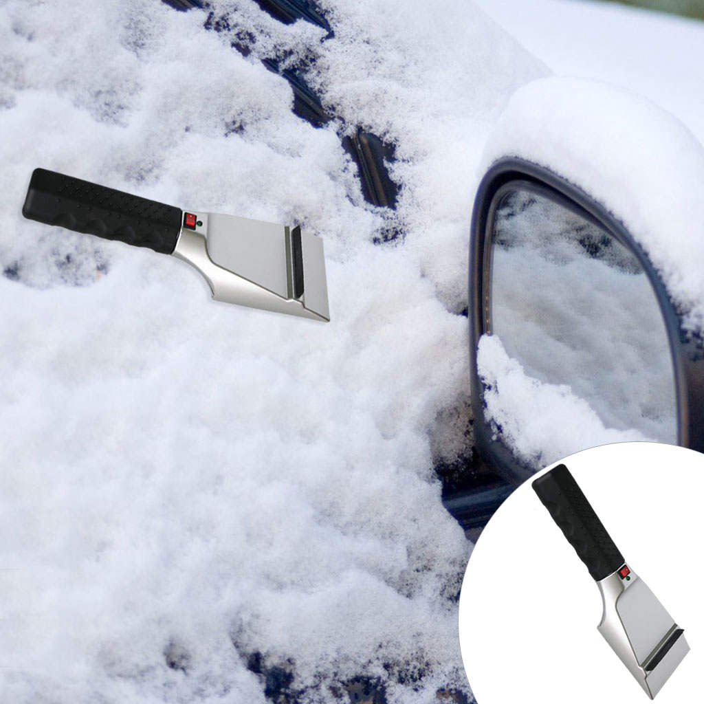 Heated Snow Ice Scraper Low Temperature Resistance Easy Operation High Strength Multifunctional Non-Slip Handle for Auto Window