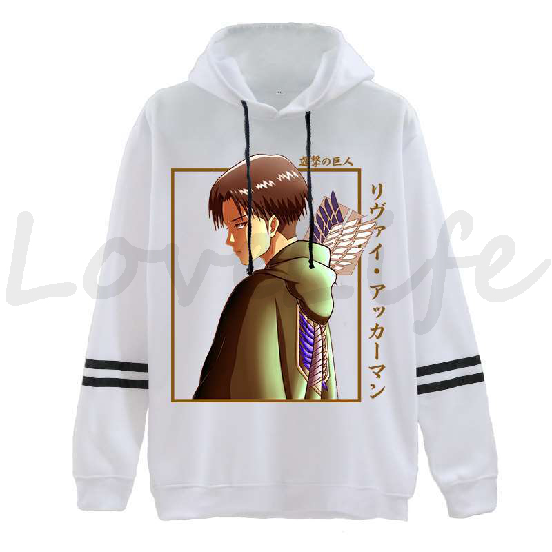 Sybnwnwm Anime Attack On Titan Hoodie Jacket Levi Ackerman Cosplay Zip Up Coat Sweatshirt