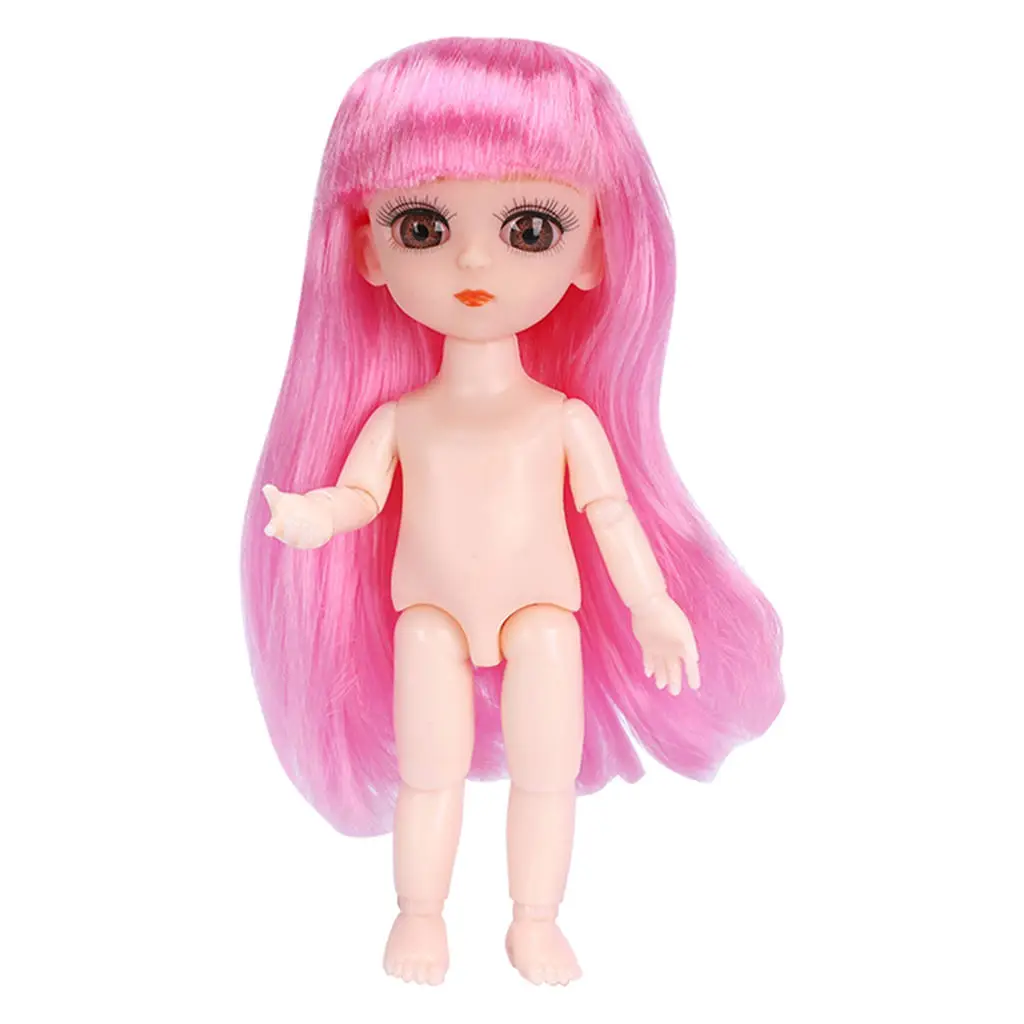 13 Joints Customized 16cm Ball Jointed Doll Body, with 3D Big Eyes and Wig, Figues for BJD Doll Custimizing DIY Making 13 Joints Customized 16cm Ball Jointed Doll Body, with 3D Big Eyes and Wig, Figues for BJD Doll Custimizing DIY Making